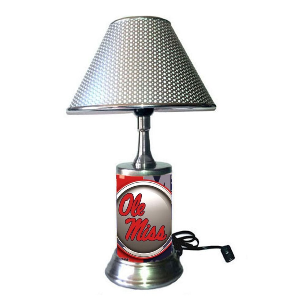 Mississippi Ole Miss table lamp with chrome finish shade, desk lamp